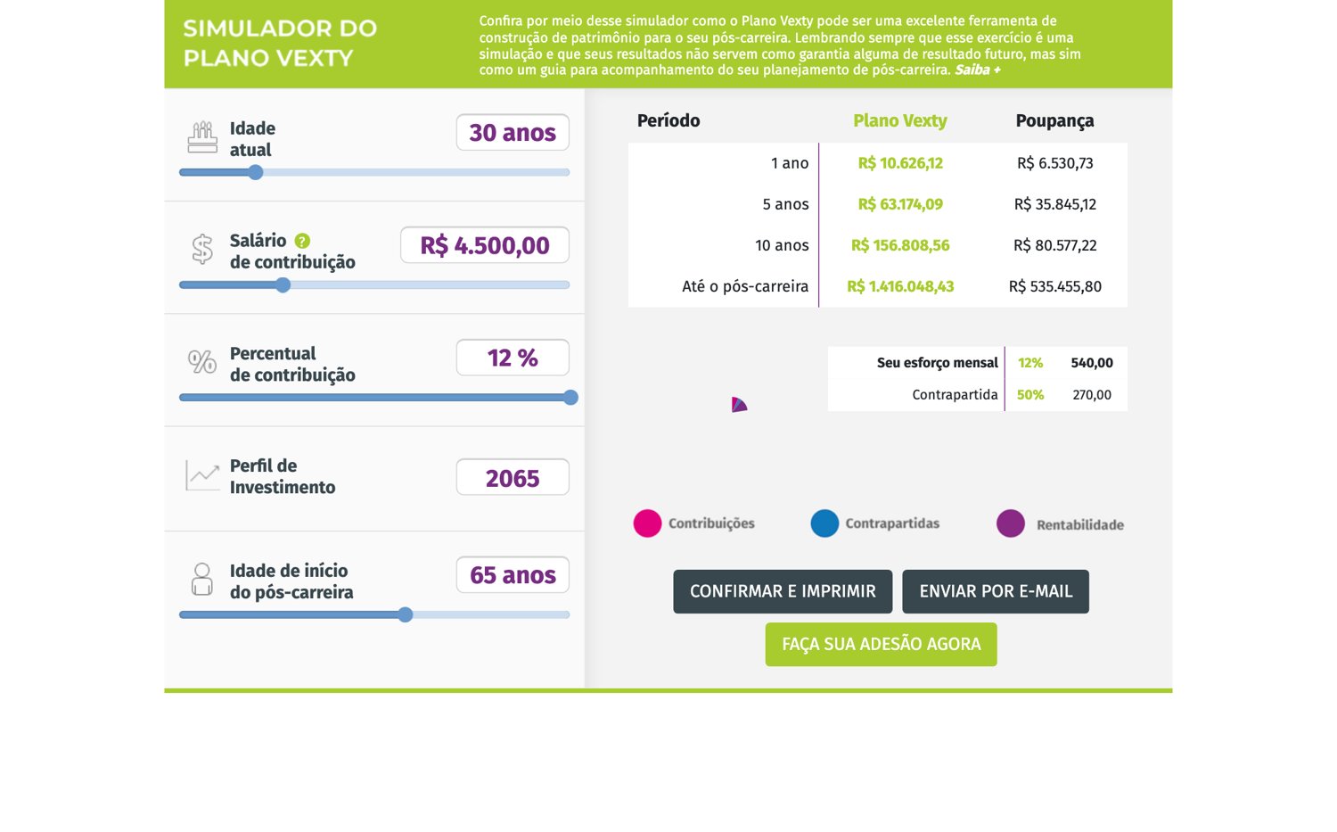 Simulador do Plano Vexty